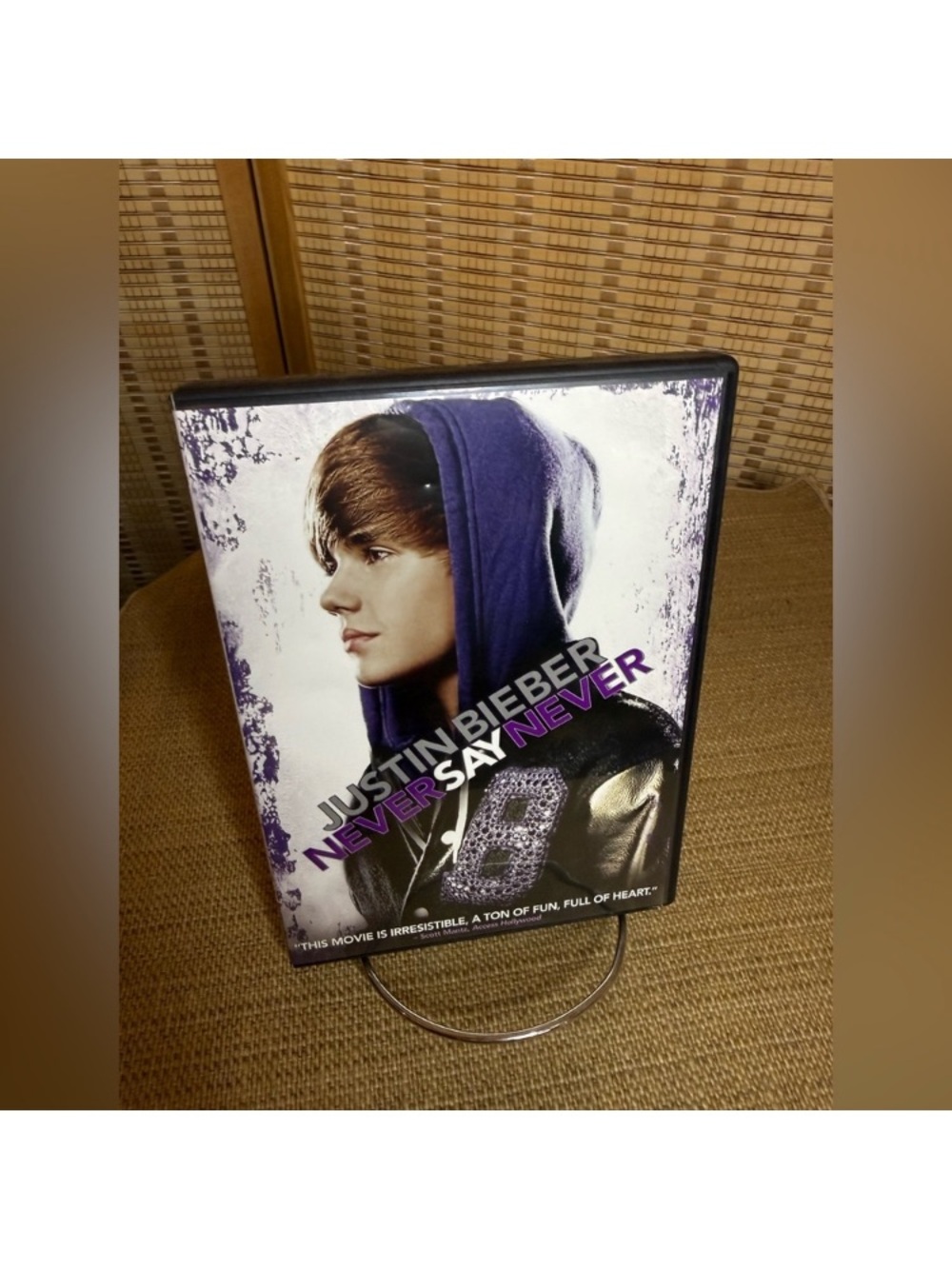 Justin Bieber DVD with Purple and White Artwork